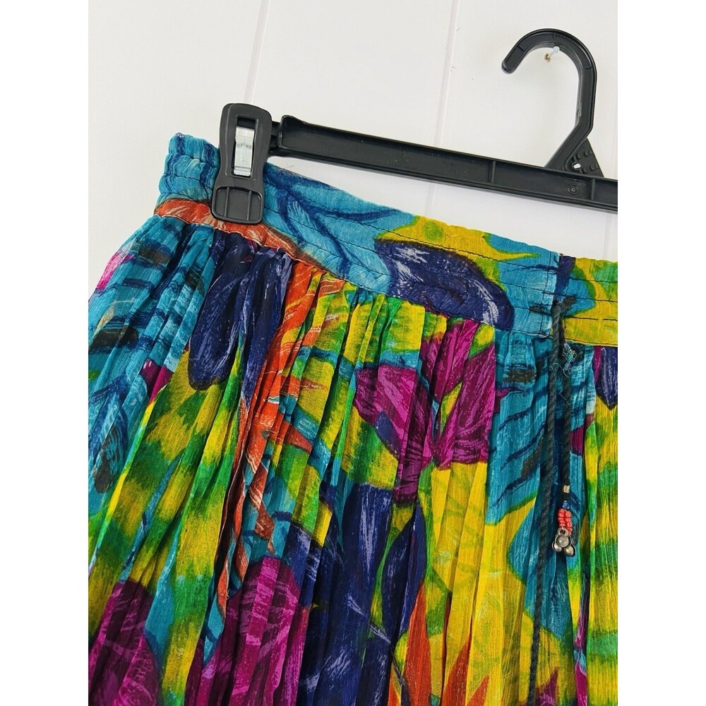 Vintage Le Mieux Colorful Chiffon Flowy Boho Hippie Gypsy Maxi Skirt Elastic OS - Picture 2 of 9